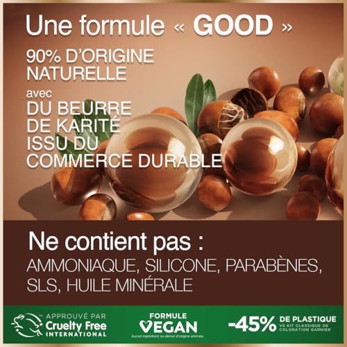 Garnier - Coloration Permanente - Sans Ammoniaque - 90% d'Ingrédients d'Origine Naturelle - Beurre de Karité - 100% Couverture Cheveux Blancs - Kit Recharge - Blond Clair Vanille (9.1) - Good