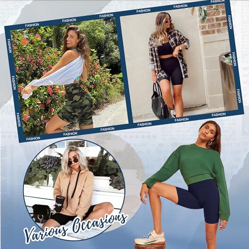 Sundwudu 4 Pack Biker Shorts for Women - 8” High Waist Tummy Control Summer Workout Shorts for Running Yoga Athletic3