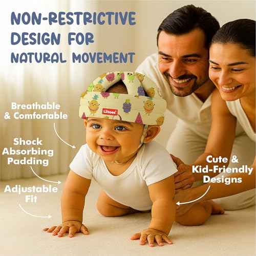 Image of LILTOES Baby Head Protector for Safety of Kids 6M to 3 Years- Baby Safety Helmet with Proper Air Ventilation & Corner Guard Protection (Fruitcake)