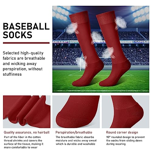 Image of Zhanmai Baseball Belt and Socks Combo, Adjustable Elastic Belt and Softball Socks, Multiple Sizes for Youth Boys Girls, Adult