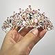 SUNSK Prinzessin Tiara Rosa Kristall Tiara Perle Kostüm Krone Kinder Crown Stirnband Braut Hochzeit Haarschmuck Mädchen Verkleiden Party Zubehör