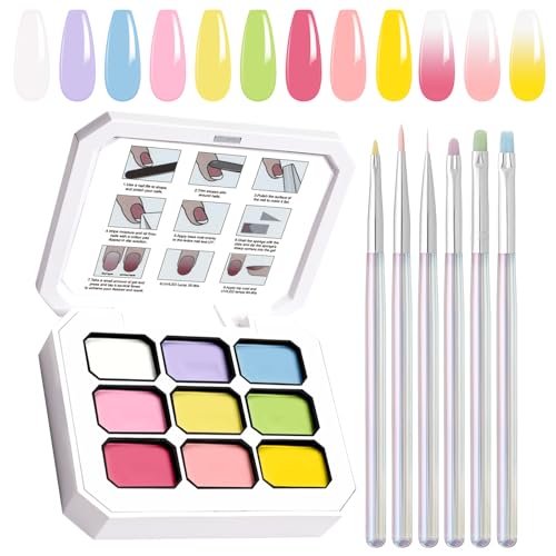 Set de Esmalte de Gel Ombre 9 Colores y 6 Brochas miniatura 1