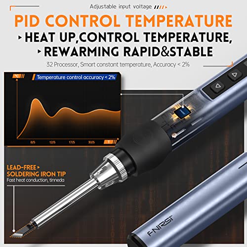 Fnirsi FNIRSI-HS-01-BLUE-PD Soldering Iron Kit, Dc/Pd(96W/65W) Mini Digital Soldering Iron thumb #4