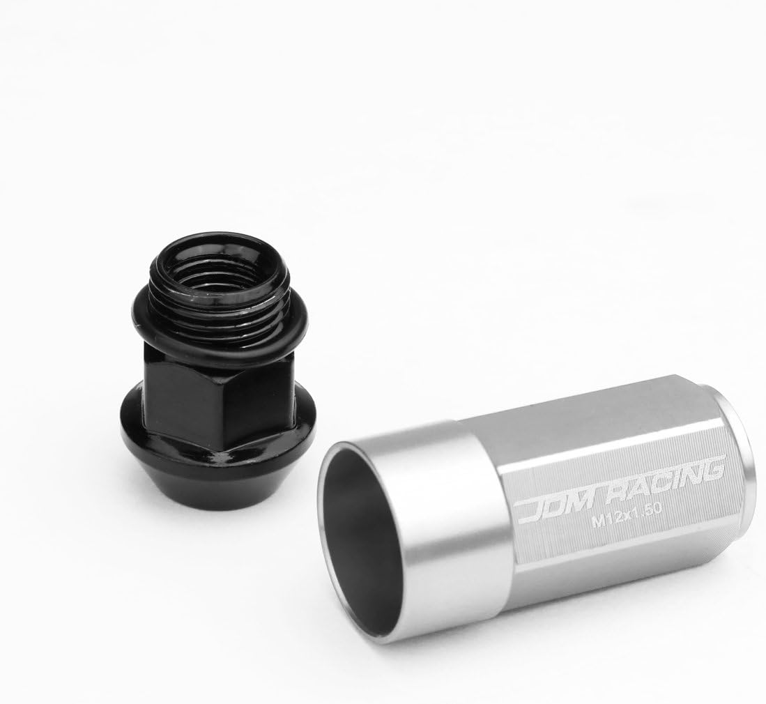 Auto Dynasty 20-Piece M12 x 1.5 Aluminum Alloy Wheel Lug Nuts + 2 X Deep Drive Extension (Silver)