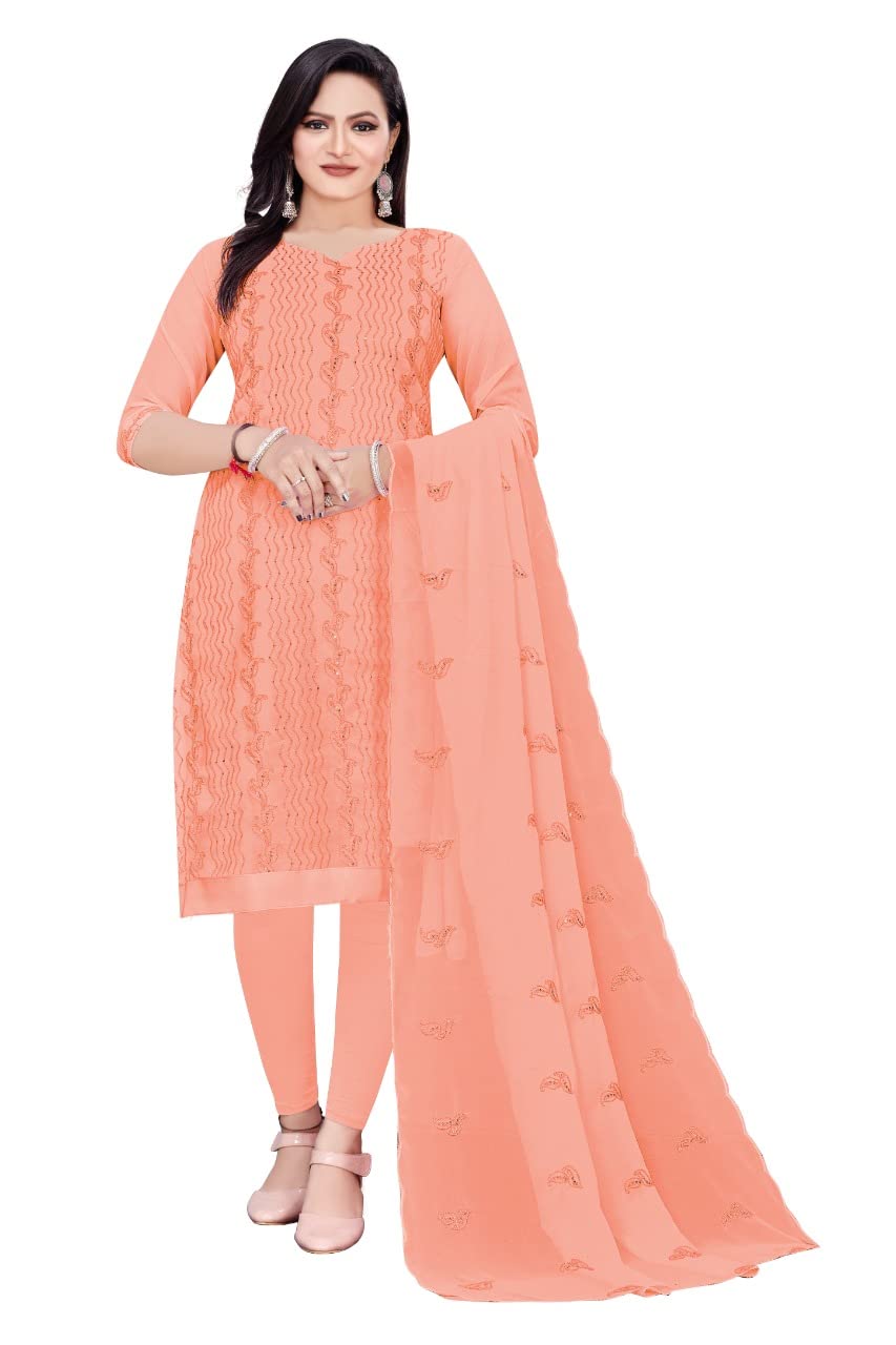RAHI FASHIONWomen's semi-stitched Georgette With Sequence Work Salwar Suit Dupatta Material