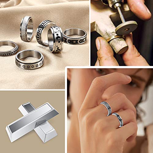 Thunaraz Titanium Stainless Steel Anxiety Ring For Women Men Spinner Rings Fidget Ring Set 6-8Mm Wide Stress Relieving Fashion Wedding Promise Band Rings Size 5-11 #TOP4