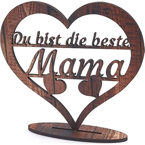 SCHILDER HIMMEL Weihnachtsgeschenke | Beste Mama der Welt | Holz Geschenk mit Herz für deine Mama zum Geburtstage, Muttertag, Weihnachten und vieles mehr Cover