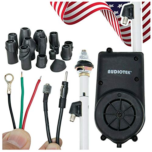 Audiotek Waterproof Universal Electric Power Automatic Antenna Car Suv Am Fm Radio Mast Aerial 12V Made With Stainless Steel 3C-2V Coaxial Cable Verson 1 #TOP14