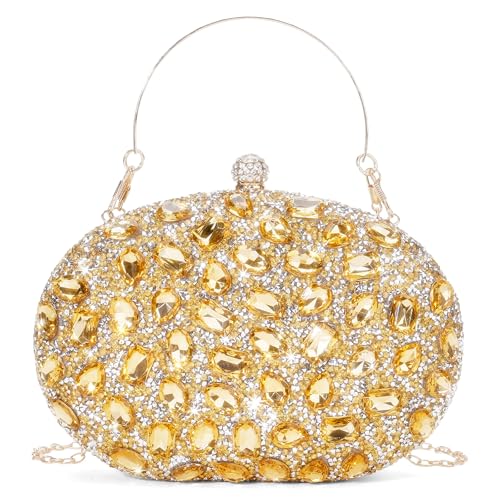 Image of RNIEGA Rhinestone Clutch Purses for Women Evening Wedding Formal Party Purses Crystal Diamond Glitter Sparkly Handbag