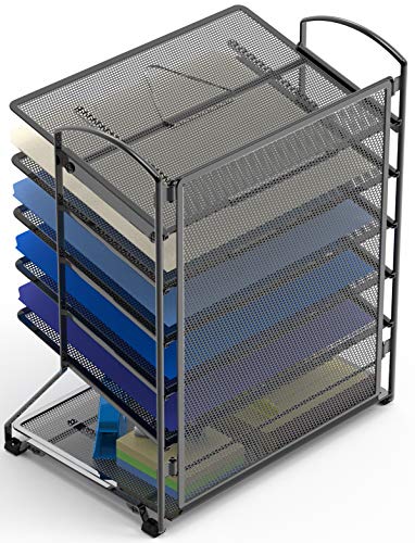 image for Simple Houseware 6-Tier Sliding File Organizer, Desk Letter Tray for D