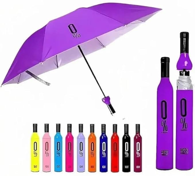 Foldable Wine Bottle Umbrella – Compact, UV‑Protection, Windproof, Bottle Cover, Manual for Men Women Kids-image-25