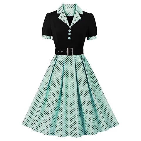 Wellwits Women's Vintage Polka Dots Blazer Dress Cover