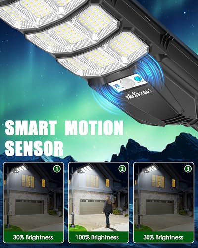 Mcfacesun Solar Lights Outdoor 12000LM -6500K Solar Street Light Easy Installation, Outdoor Flood Lights with Motion Sensor & Dusk to Dawn, led solared Street Light IP66 Waterproof — view 6