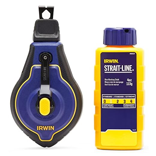 IRWIN Tools STRAIT-LINE Chalk Line, Speedline Pro Reel, Blue, 100 ft. (IWHT48443BC)