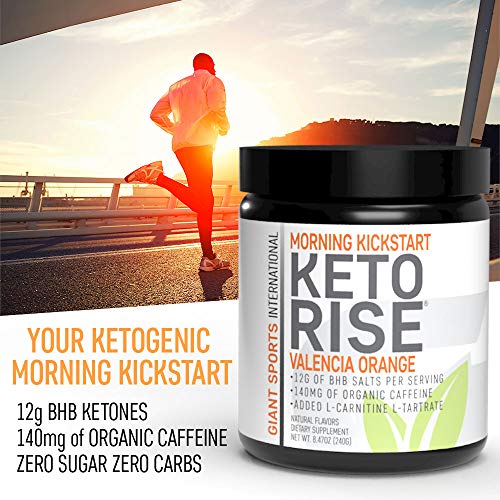 Keto Rise - Exogenous Ketones Powder with Caffeine – BHB Salt Morning Energy Formula Designed to Boost Ketone Levels, Increase Performance and Support Your Ketogenic Diet, 15 Servings - Valencia OJ - Thumbnail 7