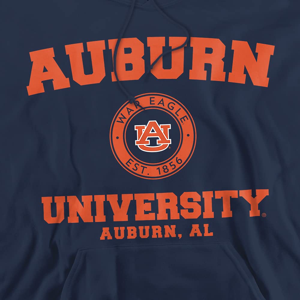 Auburn University Official Circle Logo Unisex Adult Pull-Over Hoodie,Navy, Large