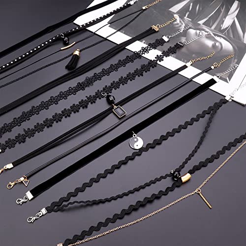 KALVICA Choker-halsband, 22 stuks, fluweel, brede zwarte choker, halsketting, tattoo, fluweel, voor meisjes, vrouwen… - Image 3