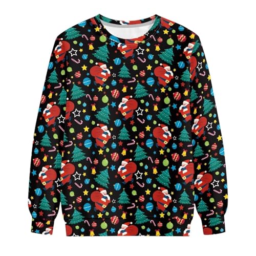 Sweat à capuche Noël femme noir chaud et confortable pour l'hiver