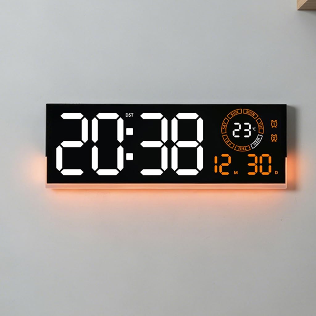Cyfrowy zegar ścienny z dużym wyświetlaczem LED lampka nocna do domowego biura