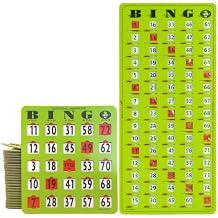 MR CHIPS 25 Jam Proof Bingo Cards with Sliding Windows and Master Board