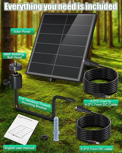 KEPEAK Solar Panel for Trail Camera - 6000mAh Battery, 12V Solar Battery Charger, Waterproof, for Outdoor 24/7 Wildlife Monitoring - Thumbnail 6