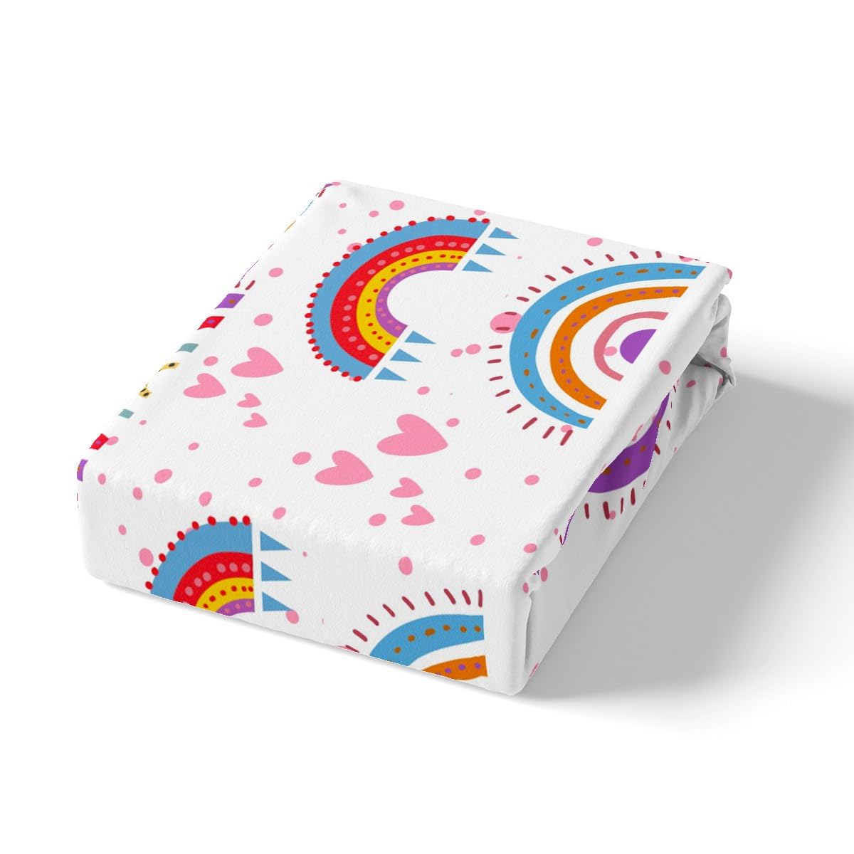 Loussiesd Juego de funda de edredón con diseño de arcoíris de dibujos animados, funda de edredón de arcoíris rosa para niños pequeños, funda de colcha colorida de arco iris, decoración de habitación