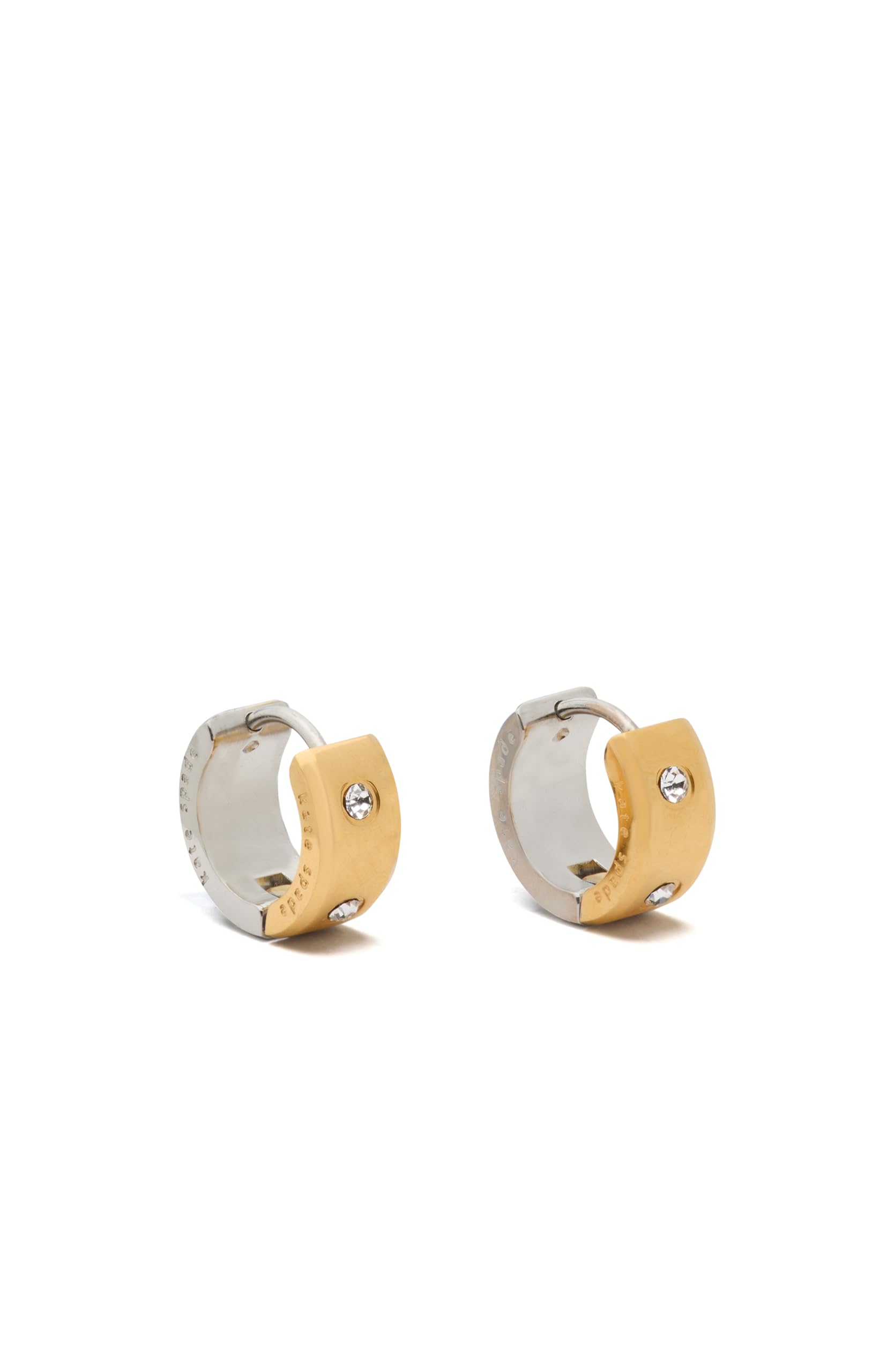 Kate Spade New York SET IN STONE chunky huggies, Clear/Two Tone