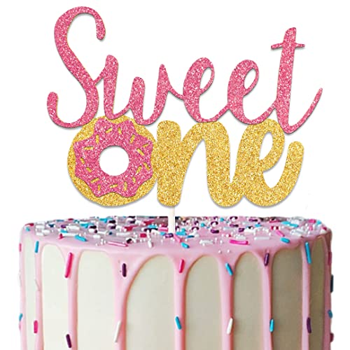 Sweet One Birthday Party Supplies, Donut Cake Topper Decorations for Donut Party Supplies Decor(One)