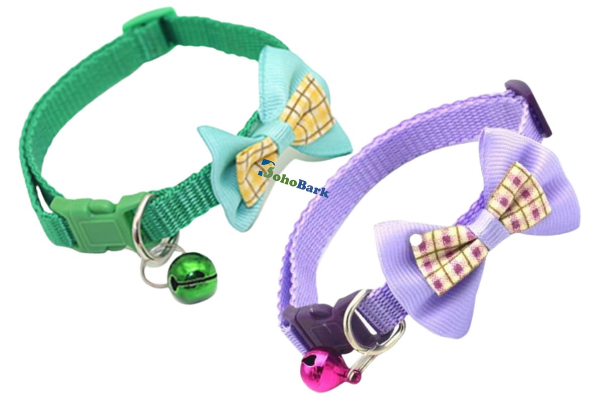 BohoBark Adjustable Cat Collars with Bow Tie and Bell Adjustable Or Certain Necktie Collar for Kitten Cat Pack of 2 Pcs (B0C8B7ZP4F) Amazon Price History, Amazon Price Tracker