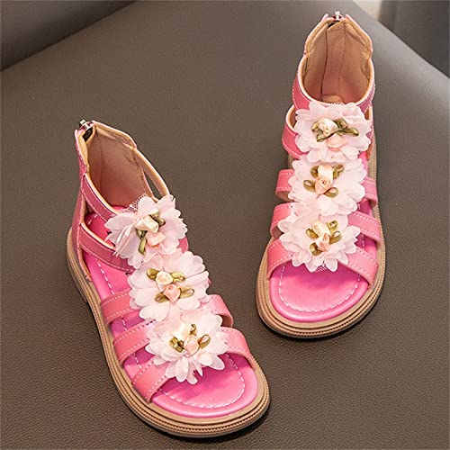 Toddler Lace Flowers High Top Roman Sandals Cute Princess Non-Slip Zipper Shoes 2025 Summer Casual Beach Footwear2