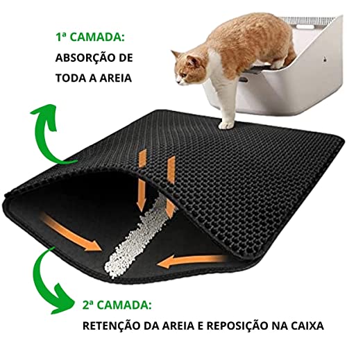 Tapete Higiênico Para Gatos Weemsbox Camada Dupla Impermeável À Prova de Água e Urina EVA Lavável Mu