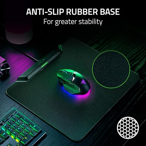 Razer HyperFlux V2 - Wireless charging mouse pad system for gaming mice - gaming mouse mat & charging puck (LED charging indicator, anti-slip rubber feet, auto-pairing) Black - Image 8