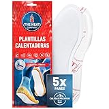THE HEAT COMPANY Plantillas Calentadoras Adhesivas - EXTRA CÁLIDO - Calentadores Pies - 8 horas de pies calientes - calor instantáneo - activado por aire - puro natural - Tamaño SMALL: 36-40 - 5 pares