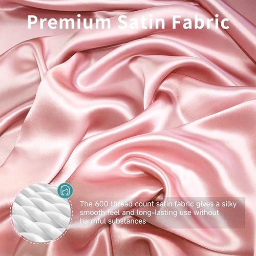 Image of Satin Bassinet Sheet 2 Pack, Great for Baby Hair, Soft Silk Feeling Sheet for Rectangle Cradle Bassinet Mattress Pad, for Girls Gift Newborn and Infant(Pink & Purple)