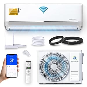 Split Klimaanlage Klimagerät Set Air Conditioner mit Heizfunktion 12000 BTU 3,5kW A++ WiFi/App-Steuerung 4D AirFlow Auto Reinigung inkl. Montagematerial Vorgefüllt R32