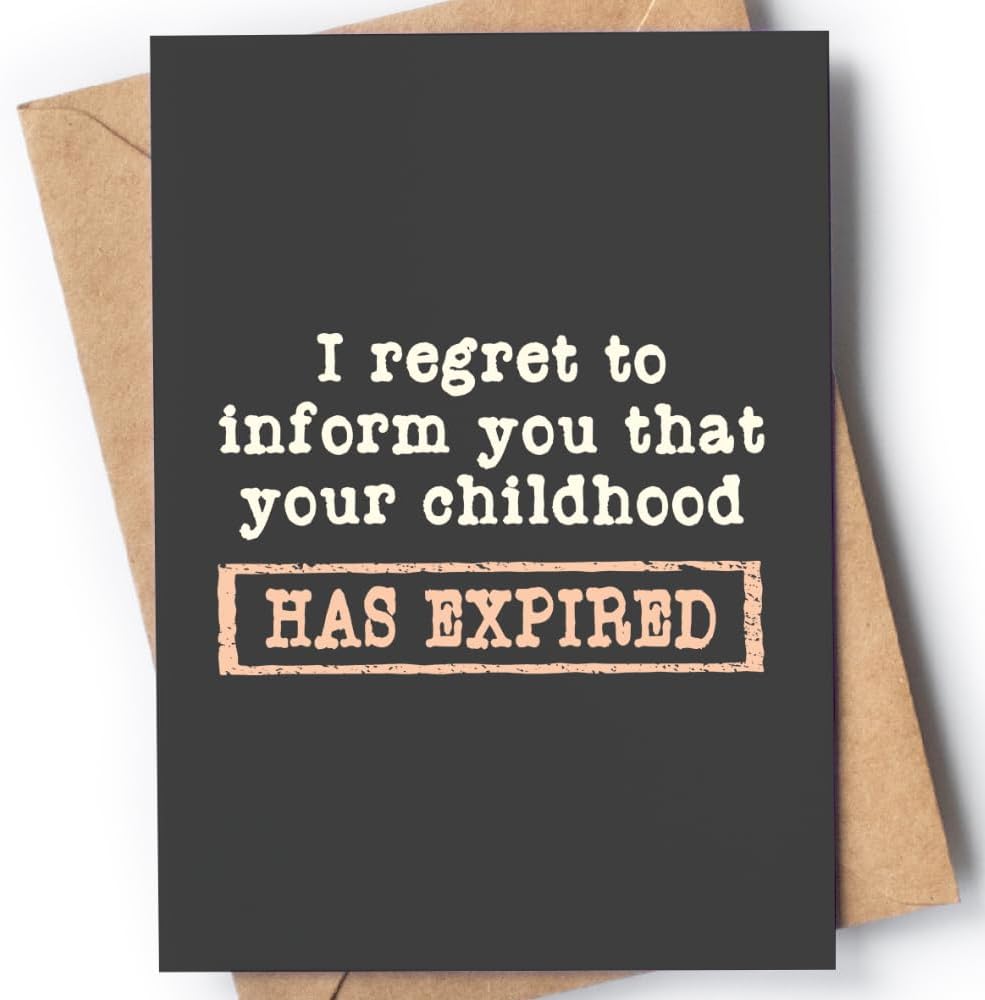 Funny 18th Birthday Card for men or women with envelope | Joke card for someone who is turning 18 years old | Original and unique present idea for son, daughter. | Your ChildhoodClimatePartner certified