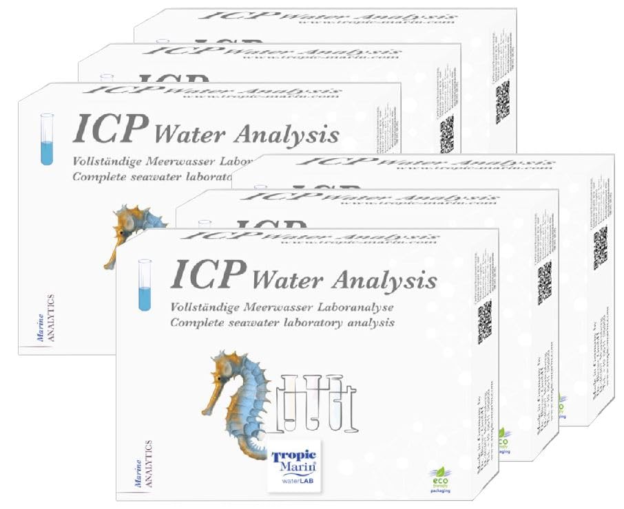 Tropic Marin ICP Water Analysis, Set of 6, Professional ICP Seawater Laboratory Analysis