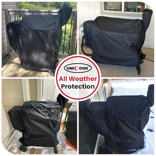 Unicook Pellet Smoker Cover for Traeger Pro 780 Series, Heavy Duty Waterproof Full Length BBQ Smoker Grill Cover, Outdoor Weather Resistant Barbecue Ptrotection, Black by Unicook - Used condition - Image 6