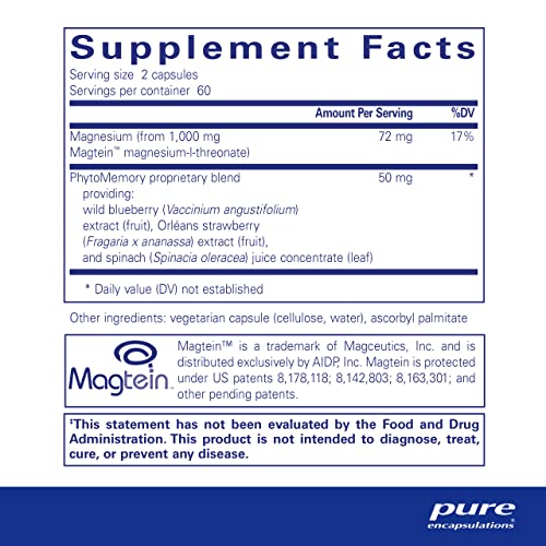 Pure Encapsulations Cognimag | Magnesium-L-Threonate And Polyphenol Supplement To Support Learning And Memory* | 120 Capsules #TOP1