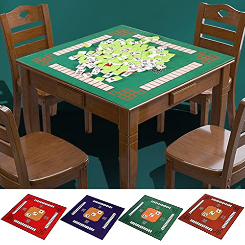 Altsuceser Mahjong Mat, Table Cover For Poker, Card Games, Board Games, Tile Games, Dominoes, Mah Jong,3D Effect Embroidery Majiang Table Pad, 30" X 30" Green #TOP2
