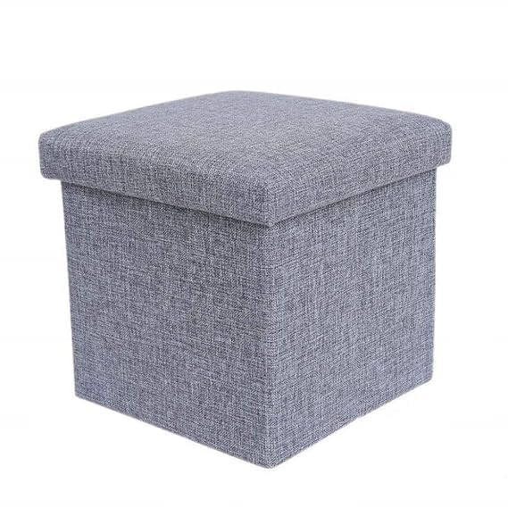MITVIK Foldable Storage Ottoman Stool – Linen Cube Seat with Lid for Clothes, Toys, Shoes, Laundry & Books – Footrest Bench for Living Room & Bedroom-image-48