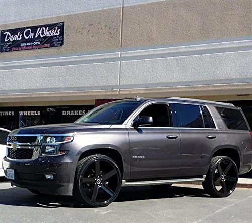 26" Inch Strada Perfetto Gloss Black Wheels & Tire Package | Set of 4 | R Motorsports | Fits CHEVROLET SILVERADO TAHOE