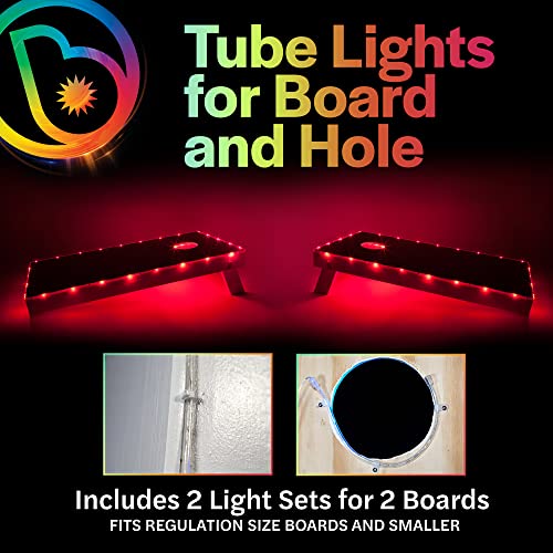 Image of BrightzBrightz TossBrightz Red Led Cornhole Lights Led Corn Hole Lights Cornhole Led Lights for Hole and Board Corn Hole Board Light Kit Light Up Cornhole Set Glow in The Dark Cornhole Board