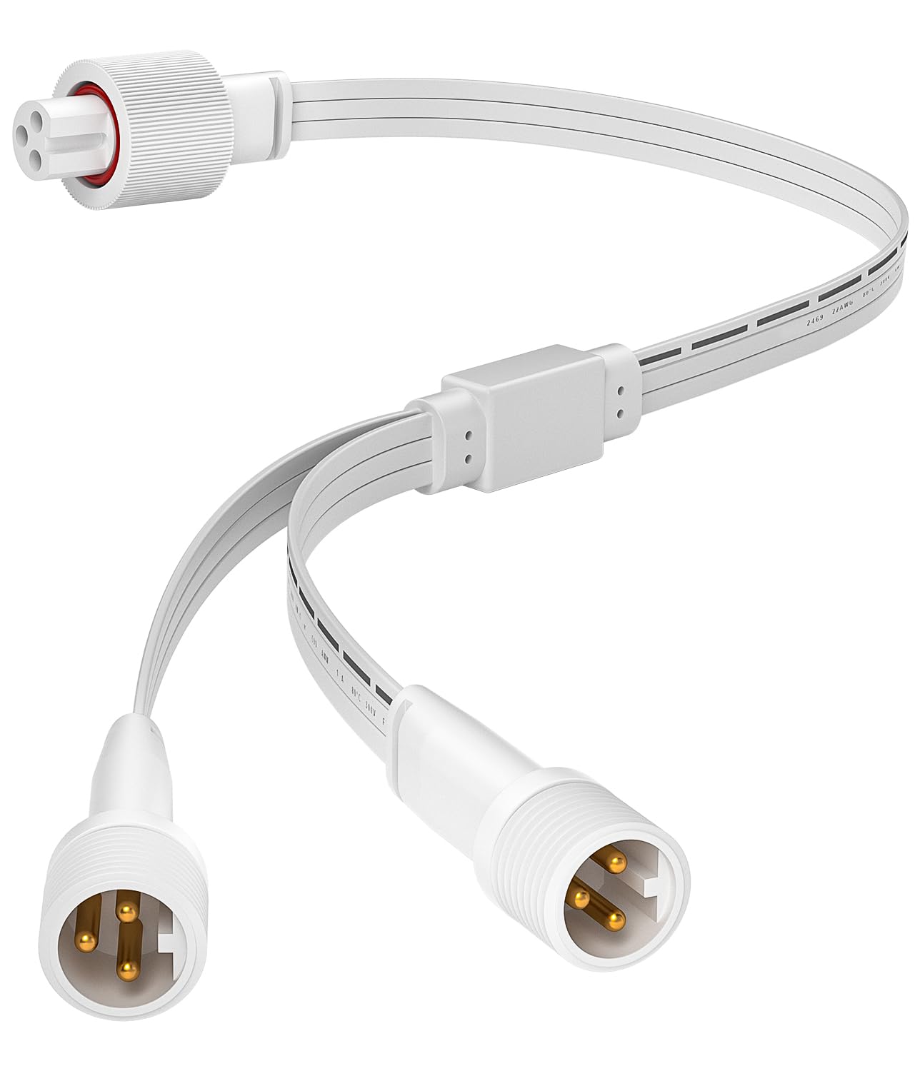 Permanent Outdoor Lights Y-Shaped Extension Cable,IP68 Rated for Go-vee H705A H705B H705C H706A H706B H706C,IP68 Waterproof Extension Cord, 3 Pin