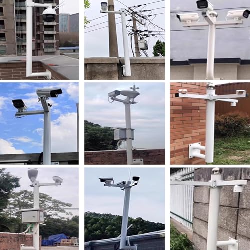 Poste Universal Ajustable para cámara de Montaje en Pared, de 19,7 a 78,7 Pulgadas, Soporte de fácil instalación para Luces de Seguridad y vigilancia Exteriores, Color Gris Claro, Altura de