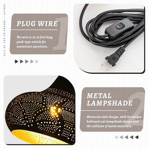 Image of Corridor Black Pendant Lights Plug-in Hanging Lighting Moroccan