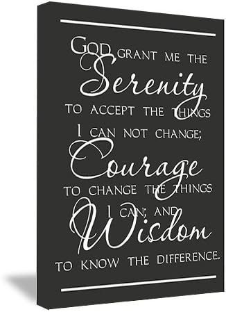 FRAMED CANVAS PRINT #2 God grant me the serenity to accept the things I can not change; courage to change the things I can; and wisdom to know the difference religious (22"x16")