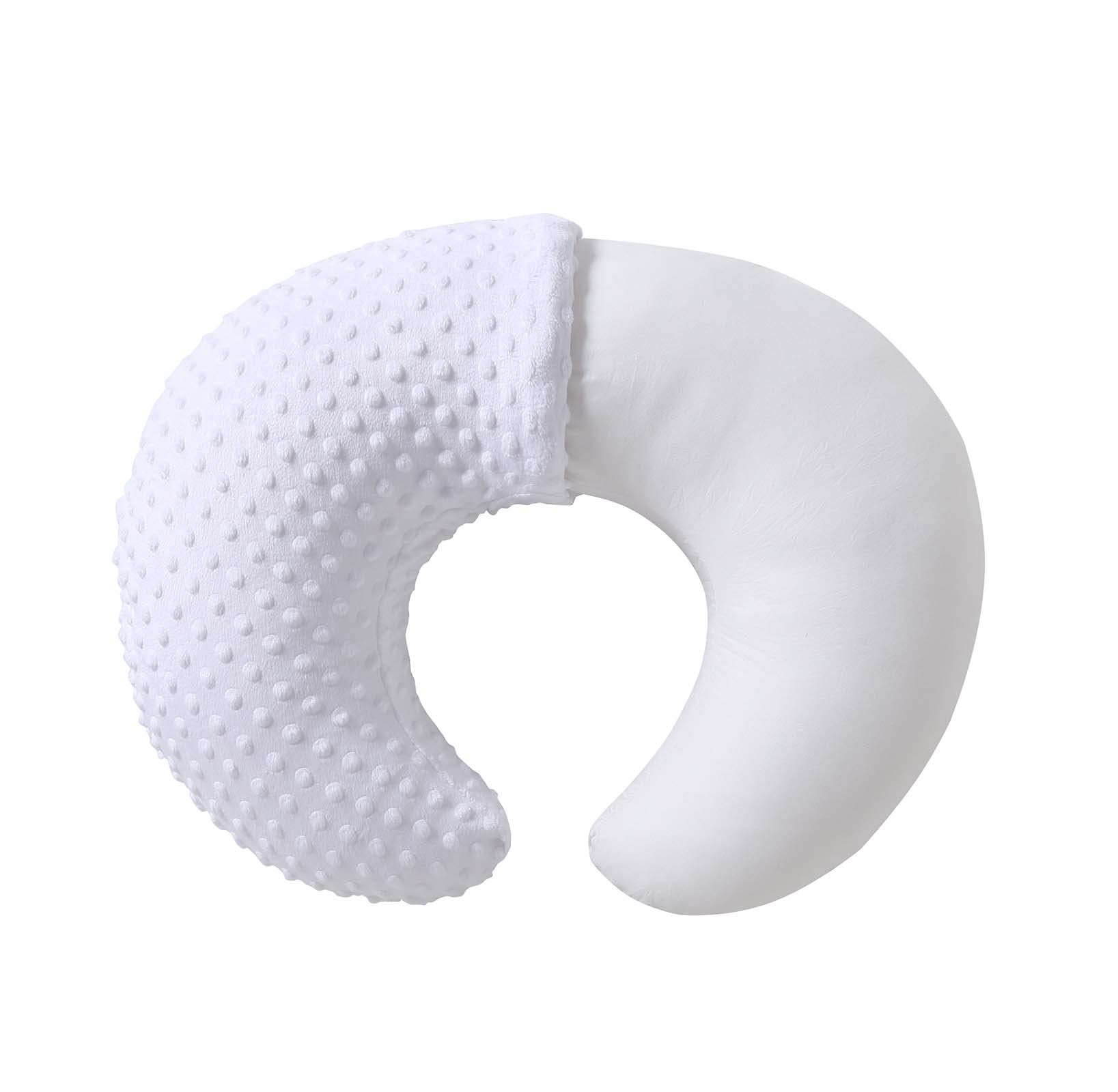 Nursing Pillow and Positioner, Breastfeeding, Bottle Feeding, Baby Sitting Support with Removable Ultra Soft Cover, Tummy Time Support for Baby Boys and Girls (White)