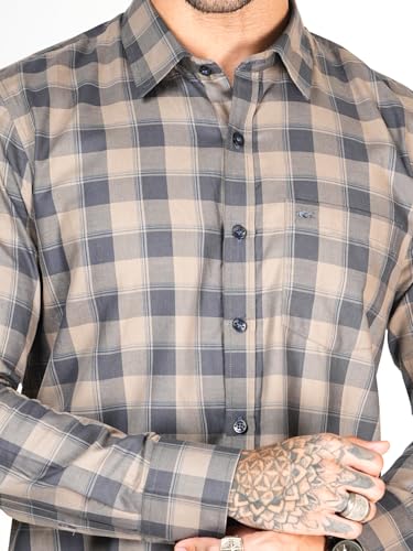 Image of Allen Cooper Checks Shirts for Men - 100% Cotton Comfort Fit Casual and Formal Shirt - Breathable, Soft, Classic Style (Multiple Colors)