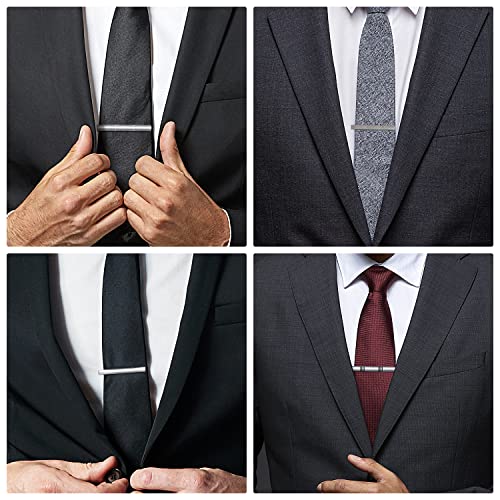 Wynameleri Classic Tie Bars Clips 8 Pcs, Business Shirt Necktie Pin Pinch Clip Set For Men T0308010-W #TOP2